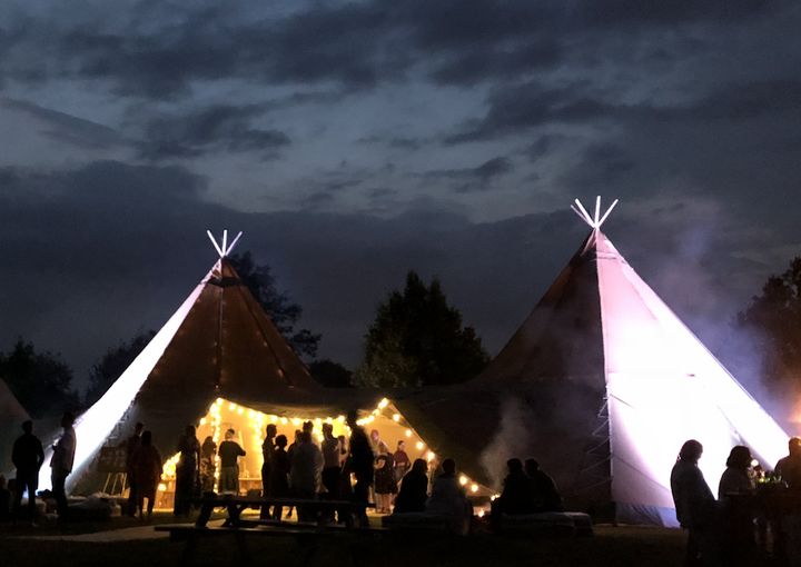 Lighting Display for Tipi Wedding